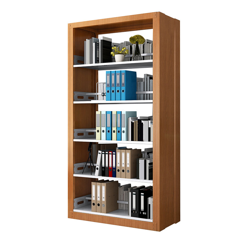 Standard Metal Bookshelf 5 Tiers Contemporary Bookcase for Home Office 78.7"H 39.4"L x 17.7"W x 78.7"H Light Wood Clearhalo 'Bookcases' 'furn' 'furn_bookcases' 'Furniture' 'Office Furniture' 5554504