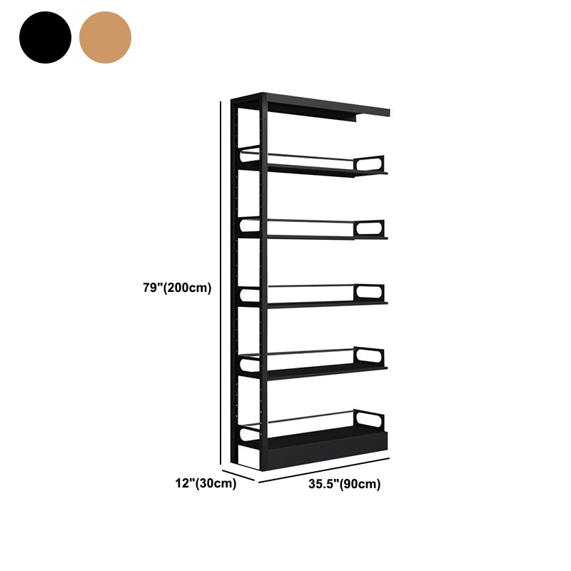 Standard Metal Bookshelf 5 Tiers Contemporary Bookcase for Home Office 78.7"H Clearhalo 'Bookcases' 'furn' 'furn_bookcases' 'Furniture' 'Office Furniture' 5554509