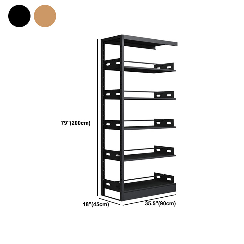 Standard Metal Bookshelf 5 Tiers Contemporary Bookcase for Home Office 78.7"H Clearhalo 'Bookcases' 'furn' 'furn_bookcases' 'Furniture' 'Office Furniture' 5554511