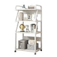 Ladder Wood and Metal Bookshelf, Multi Tiers Contemporary Bookcase for Living Room