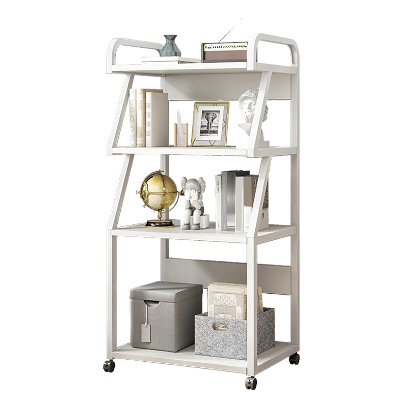 Ladder Wood and Metal Bookshelf, Multi Tiers Contemporary Bookcase for Living Room