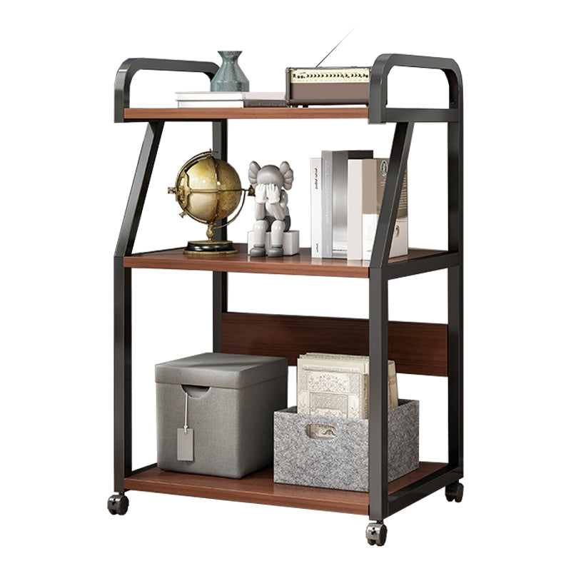 Ladder Wood and Metal Bookshelf, Multi Tiers Contemporary Bookcase for Living Room