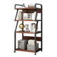 Ladder Wood and Metal Bookshelf, Multi Tiers Contemporary Bookcase for Living Room