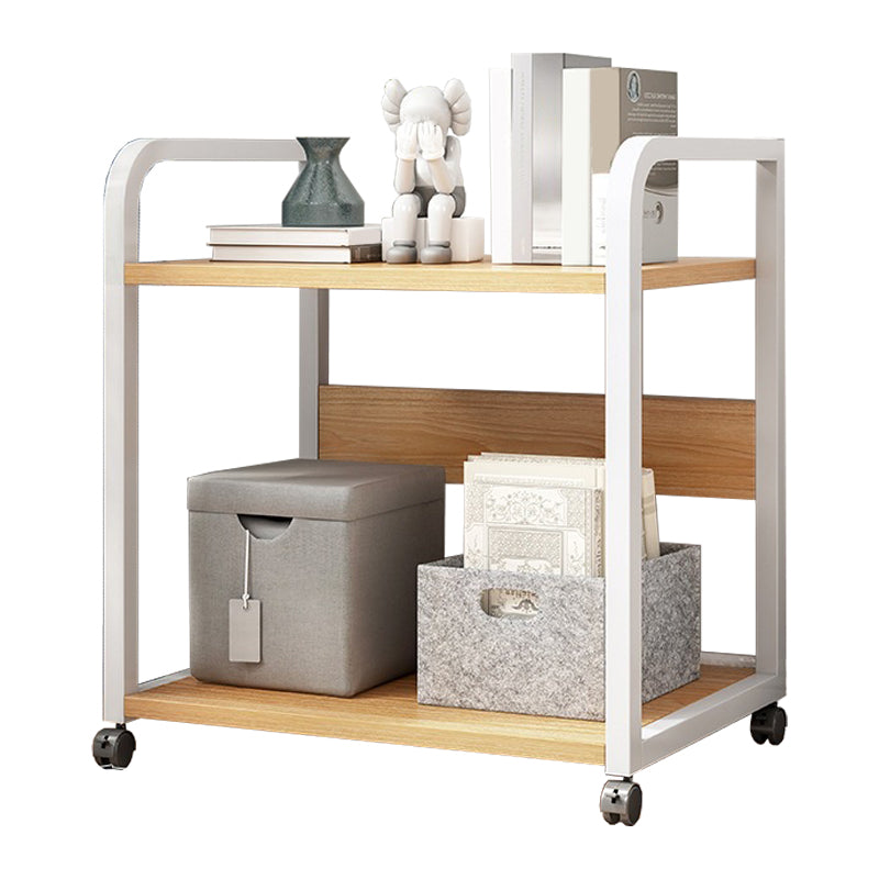 Ladder Wood and Metal Bookshelf, Multi Tiers Contemporary Bookcase for Living Room