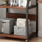Ladder Wood and Metal Bookshelf, Multi Tiers Contemporary Bookcase for Living Room