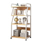 Ladder Wood and Metal Bookshelf, Multi Tiers Contemporary Bookcase for Living Room