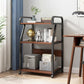 Ladder Wood and Metal Bookshelf, Multi Tiers Contemporary Bookcase for Living Room