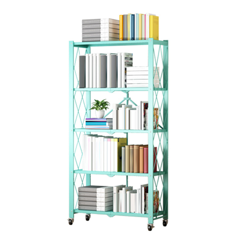 Steel Bookcase, 14.5" W, Geometric 3/4/5-Shelf Stackable Bookshelf Shelves