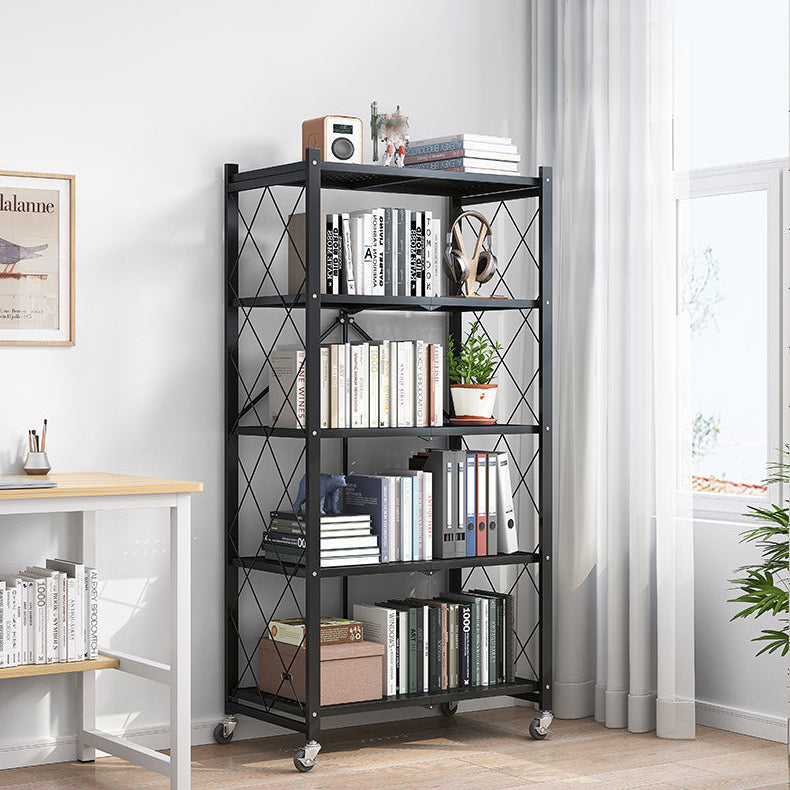 Steel Bookcase, 14.5" W, Geometric 3/4/5-Shelf Stackable Bookshelf Shelves