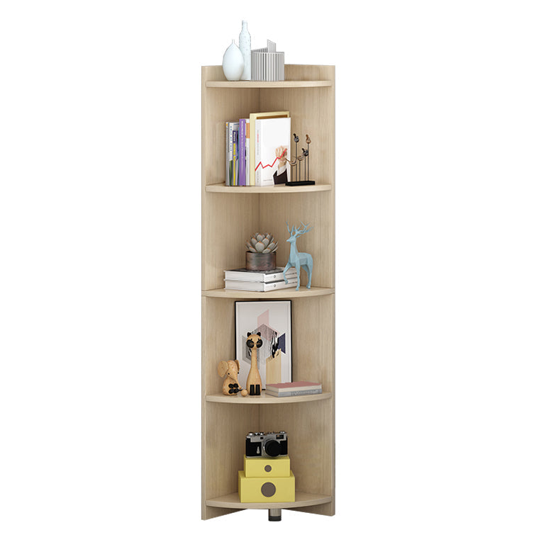 Closed Wooden Bookshelf Modern Home Living Room Multi-layer Corner Bookcase