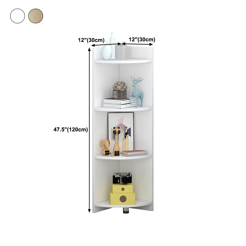 Closed Wooden Bookshelf Modern Home Living Room Multi-layer Corner Bookcase