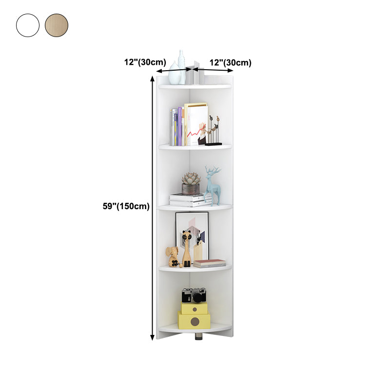 Closed Wooden Bookshelf Modern Home Living Room Multi-layer Corner Bookcase