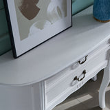 Mid-Century Modern 2-Drawer 4 Legs Rubbered Wood Half Moon Console Clearhalo 'Console Tables' 'console_tables' 'Entry & Mudroom Furniture' 'furn' 'furn_console_tables' 'Furniture' 5554757