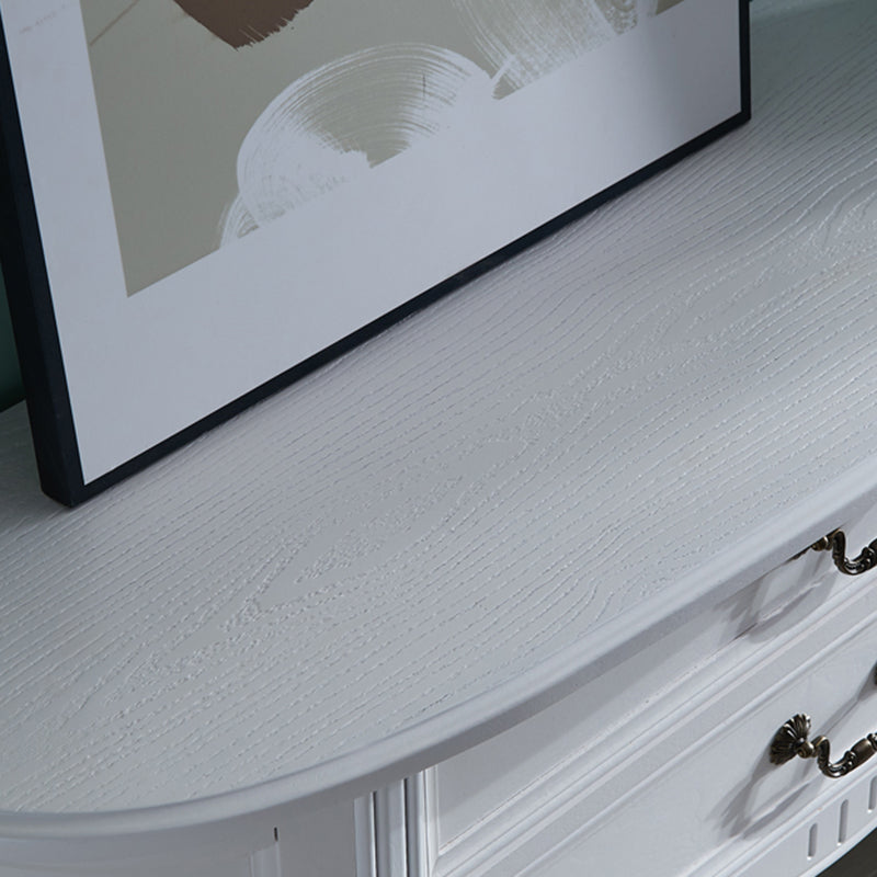 Mid-Century Modern 2-Drawer 4 Legs Rubbered Wood Half Moon Console Clearhalo 'Console Tables' 'console_tables' 'Entry & Mudroom Furniture' 'furn' 'furn_console_tables' 'Furniture' 5554759