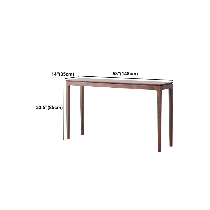 Mid-Century Modern Sofa Table 4 Legs Wood Rectangle Storage Walnut Console Table Clearhalo 'Console Tables' 'console_tables' 'Entry & Mudroom Furniture' 'furn' 'furn_console_tables' 'Furniture' 5554779
