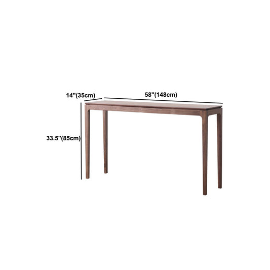 Mid-Century Modern Sofa Table 4 Legs Wood Rectangle Storage Walnut Console Table Clearhalo 'Console Tables' 'console_tables' 'Entry & Mudroom Furniture' 'furn' 'furn_console_tables' 'Furniture' 5554779