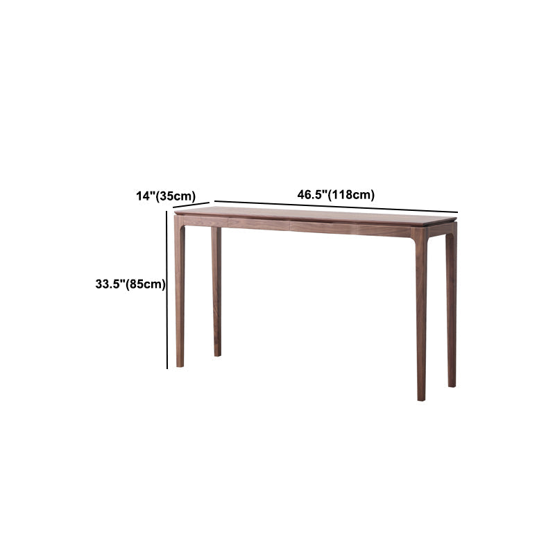 Mid-Century Modern Sofa Table 4 Legs Wood Rectangle Storage Walnut Console Table Clearhalo 'Console Tables' 'console_tables' 'Entry & Mudroom Furniture' 'furn' 'furn_console_tables' 'Furniture' 5554781