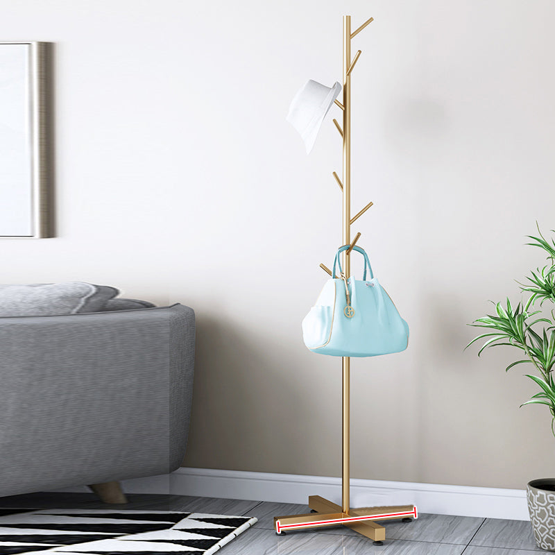 Modern Entryway Metal Free Standing No Distressed 8 Hooks Coat Rack Gold Branches Clearhalo 'Entry & Mudroom Furniture' 'furn' 'furn_hall_tree_coat_racks' 'Furniture' 'Hall Trees & Coat Racks' 'hall_tree_coat_racks' 5555291