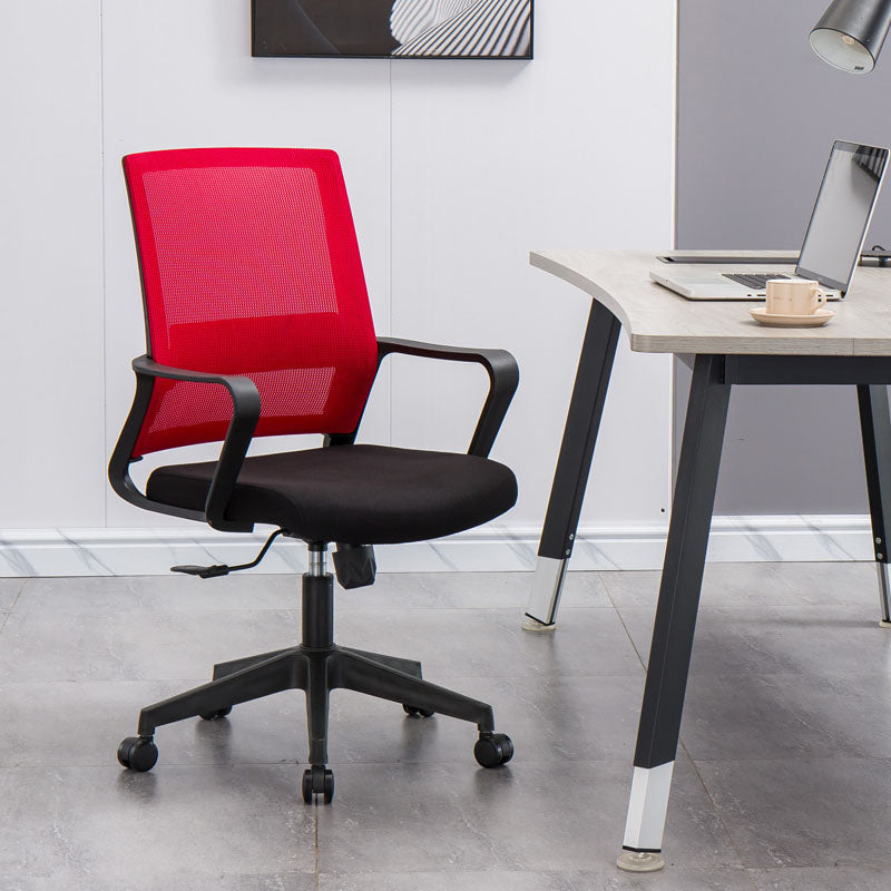 Mesh Desk Chair with Fixed Arms Contemporary Ergonomic Office Chair Clearhalo 'furn' 'furn_office_chair' 'Furniture' 'Office Chairs' 'Office Furniture' 'office_chair' 5561358