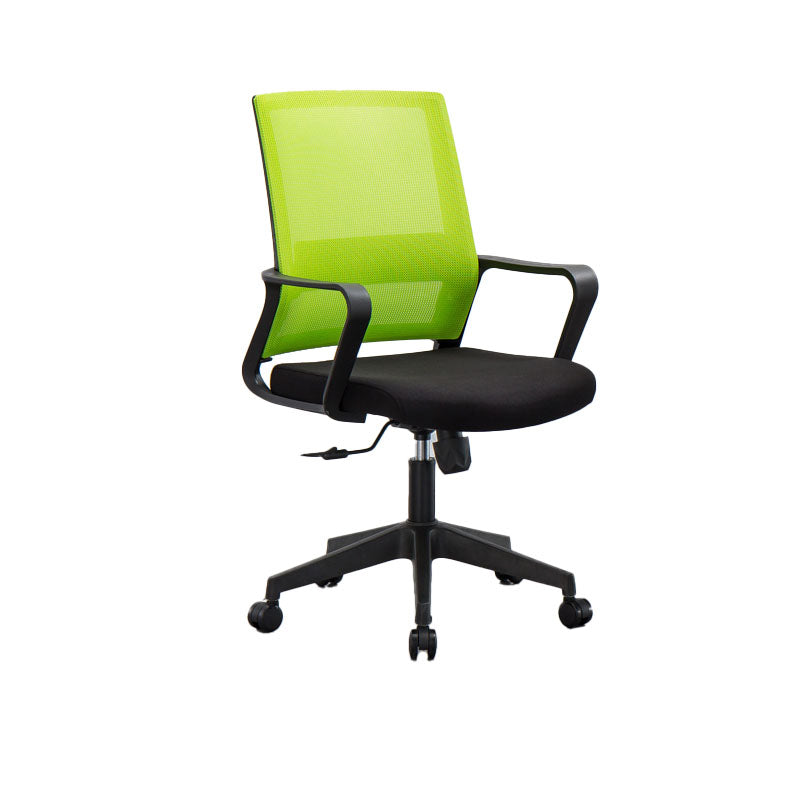 Mesh Desk Chair with Fixed Arms Contemporary Ergonomic Office Chair Fluorescent Green 1 Piece Clearhalo 'furn' 'furn_office_chair' 'Furniture' 'Office Chairs' 'Office Furniture' 'office_chair' 5561383