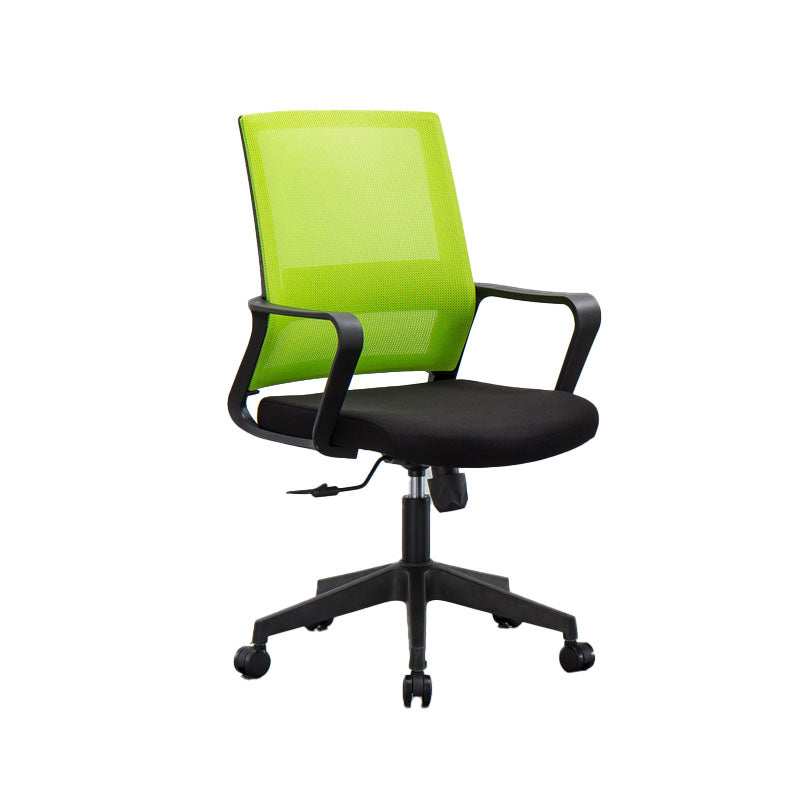 Mesh Desk Chair with Fixed Arms Contemporary Ergonomic Office Chair Green 1 Piece Clearhalo 'furn' 'furn_office_chair' 'Furniture' 'Office Chairs' 'Office Furniture' 'office_chair' 5561389