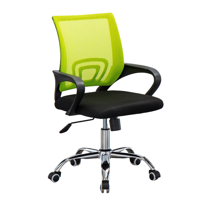 Mesh Desk Chair with Fixed Arms Contemporary Ergonomic Office Chair Lemon Green 1 Piece Clearhalo 'furn' 'furn_office_chair' 'Furniture' 'Office Chairs' 'Office Furniture' 'office_chair' 5561407