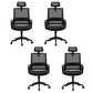 Mesh Desk Chair with Fixed Arms Contemporary Ergonomic Office Chair Matte Black 4 Piece Set Clearhalo 'furn' 'furn_office_chair' 'Furniture' 'Office Chairs' 'Office Furniture' 'office_chair' 5561415
