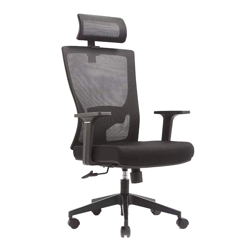 Mesh Desk Chair with Fixed Arms Contemporary Ergonomic Office Chair Black Gray 1 Piece Clearhalo 'furn' 'furn_office_chair' 'Furniture' 'Office Chairs' 'Office Furniture' 'office_chair' 5561416