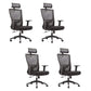 Mesh Desk Chair with Fixed Arms Contemporary Ergonomic Office Chair Black Gray 4 Piece Set Clearhalo 'furn' 'furn_office_chair' 'Furniture' 'Office Chairs' 'Office Furniture' 'office_chair' 5561418