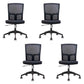 Mesh Desk Chair with Fixed Arms Contemporary Ergonomic Office Chair Dark Gray 4 Piece Set Clearhalo 'furn' 'furn_office_chair' 'Furniture' 'Office Chairs' 'Office Furniture' 'office_chair' 5561421