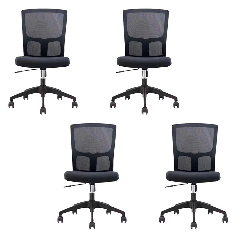 Mesh Desk Chair with Fixed Arms Contemporary Ergonomic Office Chair Dark Gray 4 Piece Set Clearhalo 'furn' 'furn_office_chair' 'Furniture' 'Office Chairs' 'Office Furniture' 'office_chair' 5561421
