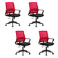 Mesh Desk Chair with Fixed Arms Contemporary Ergonomic Office Chair Rose Red 4 Piece Set Clearhalo 'furn' 'furn_office_chair' 'Furniture' 'Office Chairs' 'Office Furniture' 'office_chair' 5561424