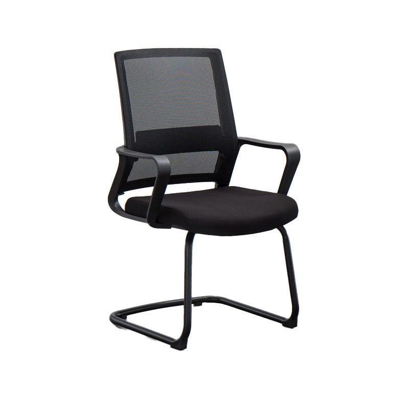 Mesh Desk Chair with Fixed Arms Contemporary Ergonomic Office Chair Gloss Black 1 Piece Clearhalo 'furn' 'furn_office_chair' 'Furniture' 'Office Chairs' 'Office Furniture' 'office_chair' 5561434