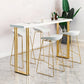 Glam Pub Tisch mit goldenem Metallschlitten rechteckig masser Holz Top Stange Tisch