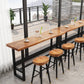 Pine Wood Bar Dining Table Industrial Rectangle Bar Table with Trestle for Balcony Clearhalo 'Bar Furniture' 'Bar Tables' 'bar_tables' 'furn' 'furn_bar_tables' 'Furniture' 'furniture_bar_tables' 'Kitchen & Dining Furniture' 5561655