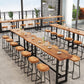 Pine Wood Bar Dining Table Industrial Rectangle Bar Table with Trestle for Balcony Clearhalo 'Bar Furniture' 'Bar Tables' 'bar_tables' 'furn' 'furn_bar_tables' 'Furniture' 'furniture_bar_tables' 'Kitchen & Dining Furniture' 5561656