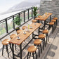 Pine Wood Bar Dining Table Industrial Rectangle Bar Table with Trestle for Balcony Clearhalo 'Bar Furniture' 'Bar Tables' 'bar_tables' 'furn' 'furn_bar_tables' 'Furniture' 'furniture_bar_tables' 'Kitchen & Dining Furniture' 5561658