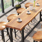 Pine Wood Bar Dining Table Industrial Rectangle Bar Table with Trestle for Balcony Clearhalo 'Bar Furniture' 'Bar Tables' 'bar_tables' 'furn' 'furn_bar_tables' 'Furniture' 'furniture_bar_tables' 'Kitchen & Dining Furniture' 5561660