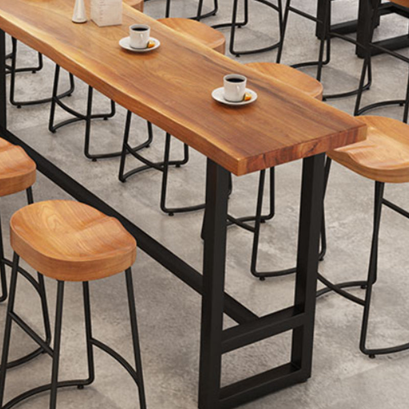 Pine Wood Bar Dining Table Industrial Rectangle Bar Table with Trestle for Balcony Clearhalo 'Bar Furniture' 'Bar Tables' 'bar_tables' 'furn' 'furn_bar_tables' 'Furniture' 'furniture_bar_tables' 'Kitchen & Dining Furniture' 5561661