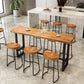 Pine Wood Bar Dining Table Industrial Rectangle Bar Table with Trestle for Balcony Clearhalo 'Bar Furniture' 'Bar Tables' 'bar_tables' 'furn' 'furn_bar_tables' 'Furniture' 'furniture_bar_tables' 'Kitchen & Dining Furniture' 5561662