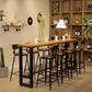 Pine Wood Bar Dining Table Industrial Style Rectangle Bar Table with Trestle for Bar
