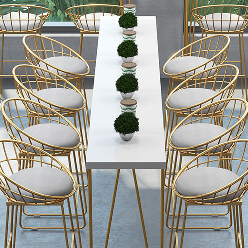 Pine Wood Bar Dining Table Glam Rectangle Bar Table with 4 Legs Pedestal for Dining Room Clearhalo 'Bar Furniture' 'Bar Tables' 'bar_tables' 'furn' 'furn_bar_tables' 'Furniture' 'Kitchen & Dining Furniture' 5561814