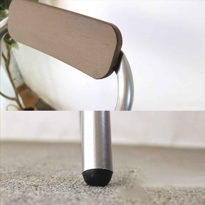 Cuscino rettangolo di rettangolo in legno di babice in metallo contemporaneo con base cromata