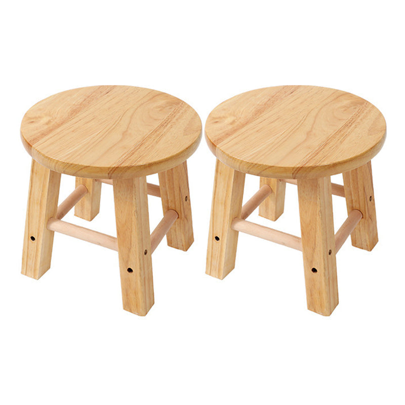 Contemporary Wood Stool Round Stool in Matte Finish for Indoor 2 Piece Set Short Stool(10"H) Clearhalo 'Bar Furniture' 'Bar Stools' 'bar_stools' 'furn' 'furn_bar_stools' 'Furniture' 'Kitchen & Dining Furniture' 5561871