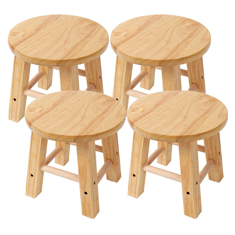 Contemporary Wood Stool Round Stool in Matte Finish for Indoor 4 Piece Set Short Stool(10"H) Clearhalo 'Bar Furniture' 'Bar Stools' 'bar_stools' 'furn' 'furn_bar_stools' 'Furniture' 'Kitchen & Dining Furniture' 5561873