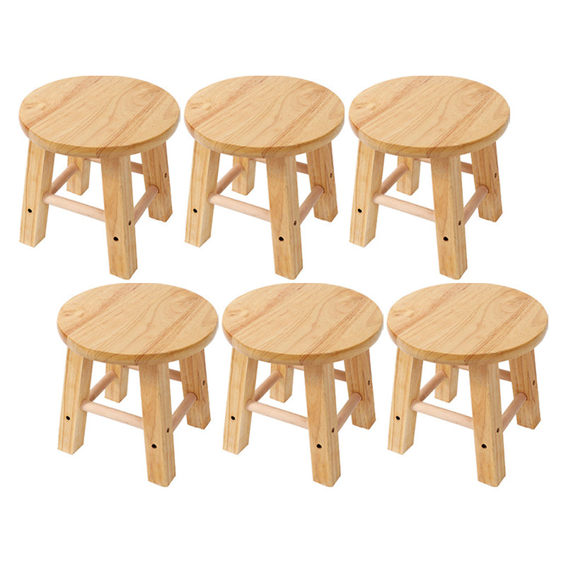 Contemporary Wood Stool Round Stool in Matte Finish for Indoor 6 Piece Set Short Stool(10"H) Clearhalo 'Bar Furniture' 'Bar Stools' 'bar_stools' 'furn' 'furn_bar_stools' 'Furniture' 'Kitchen & Dining Furniture' 5561876