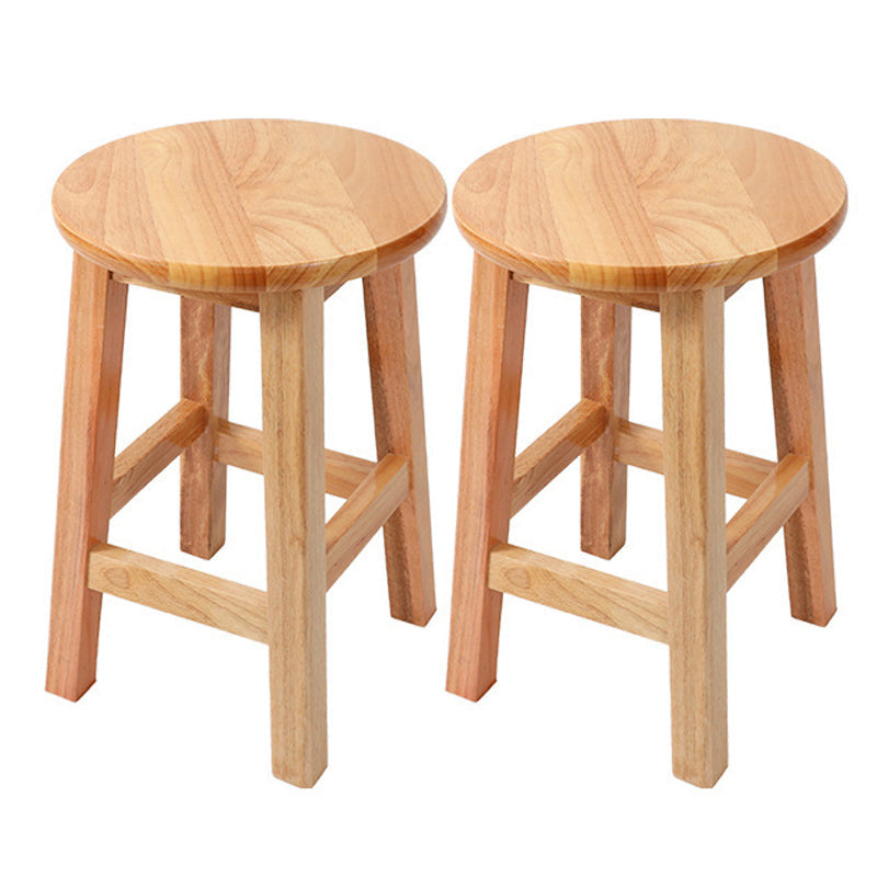 Contemporary Wood Stool Round Stool in Matte Finish for Indoor 2 Piece Set Short Stool(18"H) Clearhalo 'Bar Furniture' 'Bar Stools' 'bar_stools' 'furn' 'furn_bar_stools' 'Furniture' 'Kitchen & Dining Furniture' 5561888