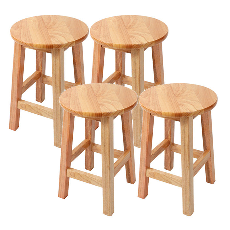 Contemporary Wood Stool Round Stool in Matte Finish for Indoor 4 Piece Set Short Stool(18"H) Clearhalo 'Bar Furniture' 'Bar Stools' 'bar_stools' 'furn' 'furn_bar_stools' 'Furniture' 'Kitchen & Dining Furniture' 5561889