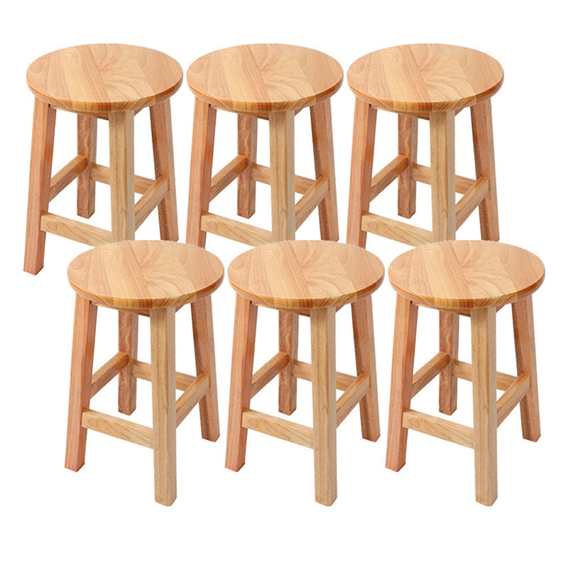 Contemporary Wood Stool Round Stool in Matte Finish for Indoor 6 Piece Set Short Stool(18"H) Clearhalo 'Bar Furniture' 'Bar Stools' 'bar_stools' 'furn' 'furn_bar_stools' 'Furniture' 'Kitchen & Dining Furniture' 5561890