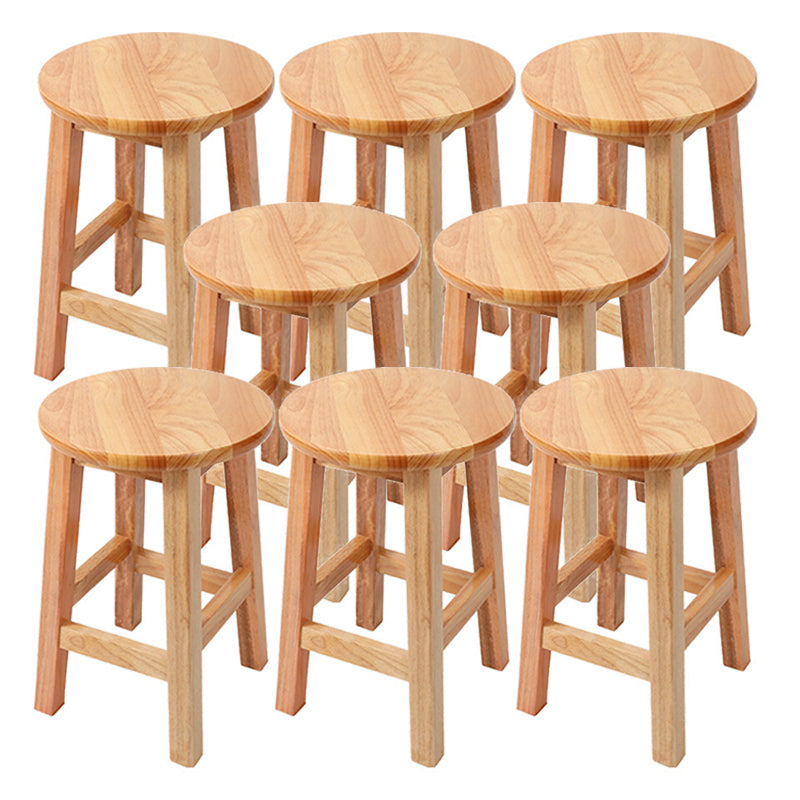 Contemporary Wood Stool Round Stool in Matte Finish for Indoor 8 Piece Set Short Stool(18"H) Clearhalo 'Bar Furniture' 'Bar Stools' 'bar_stools' 'furn' 'furn_bar_stools' 'Furniture' 'Kitchen & Dining Furniture' 5561891